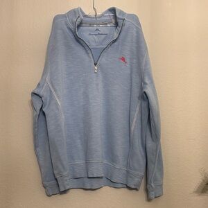 Tommy Bahama Sky Blue quarter Zip-Up Sweater